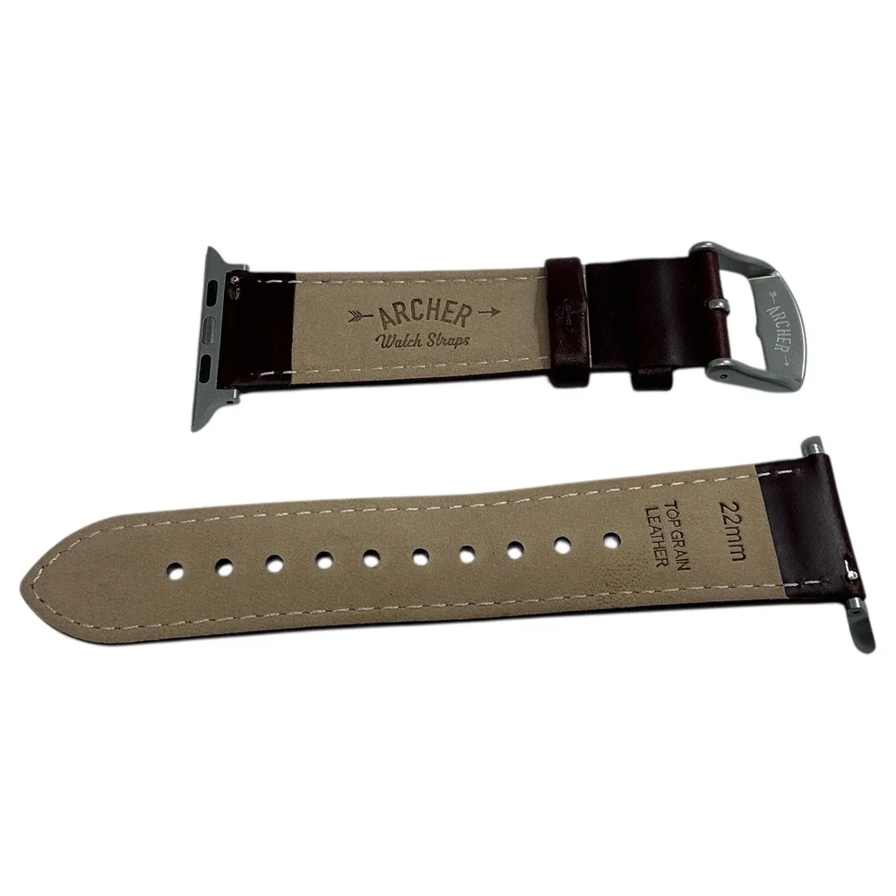 Archer Watch Straps Leather Watch Strap for Apple Watch Mahogany Large